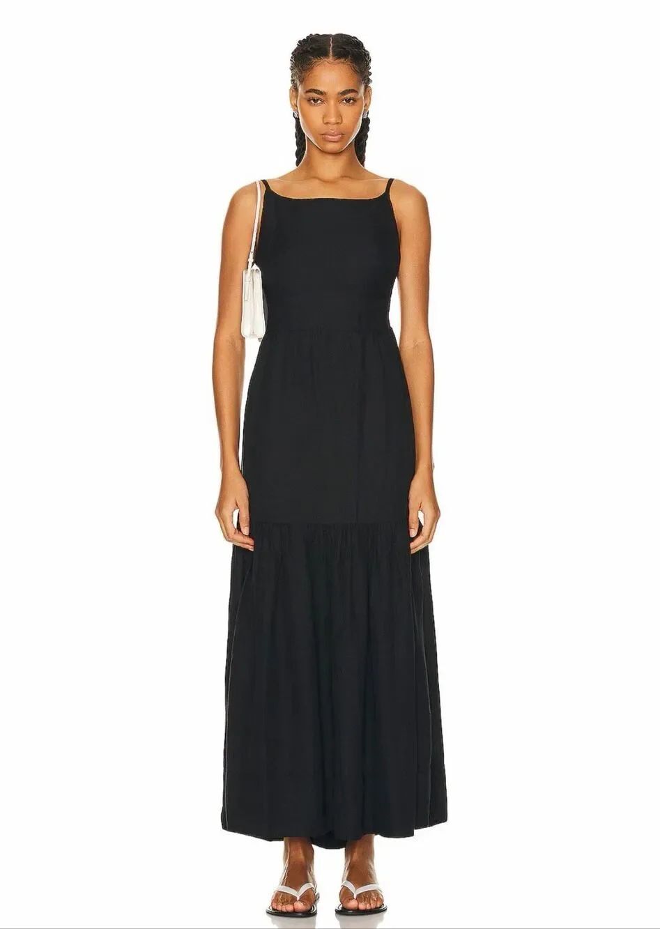 Posse Elise Midi Dress XS Linen Black